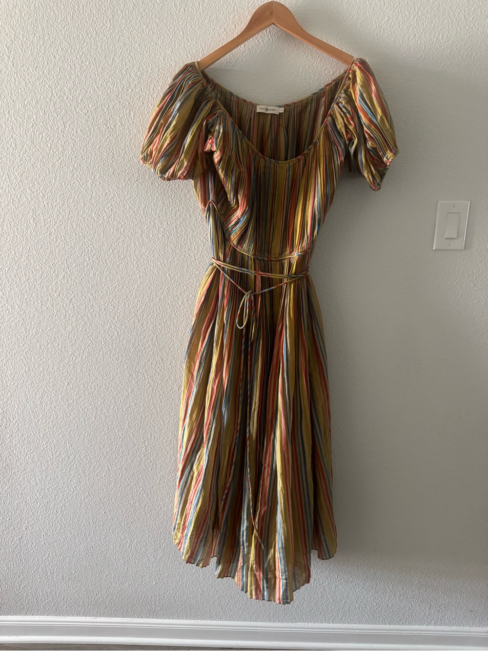 Tory Burch Silk Striped Dress Size 14 - Picture 2 of 5
